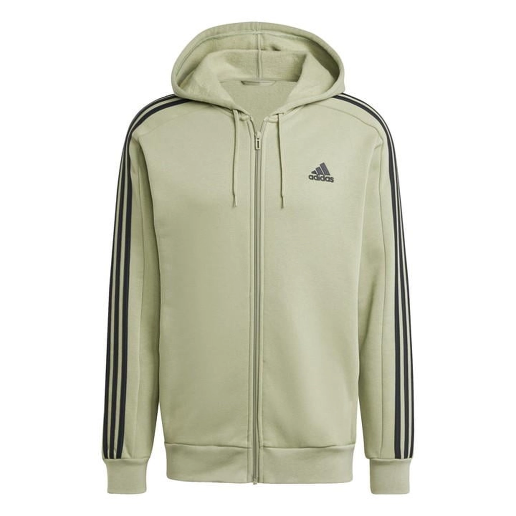 Adidas Originals Essentials Fleece 3-Stripes Full-Zip Hoodie Mens - Green